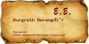 Burgreth Berengár névjegykártya